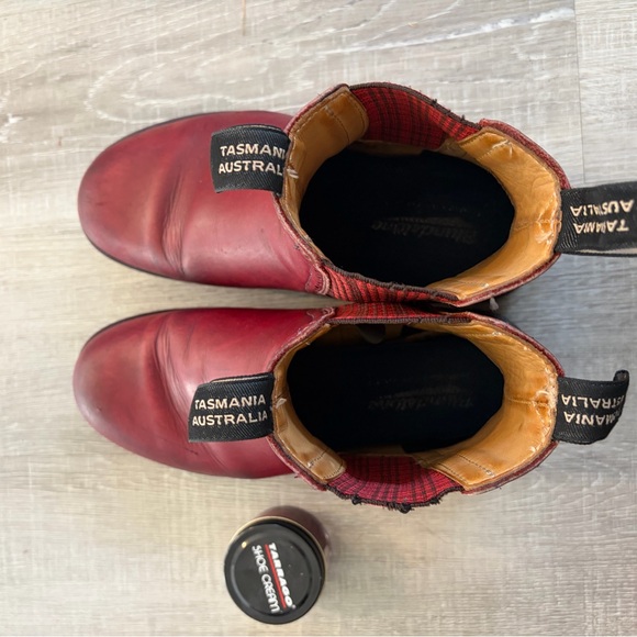 Blundstone 1442 Burgundy Rub with Tartan Elastic Boot Women’s 9 - Picture 6 of 8
